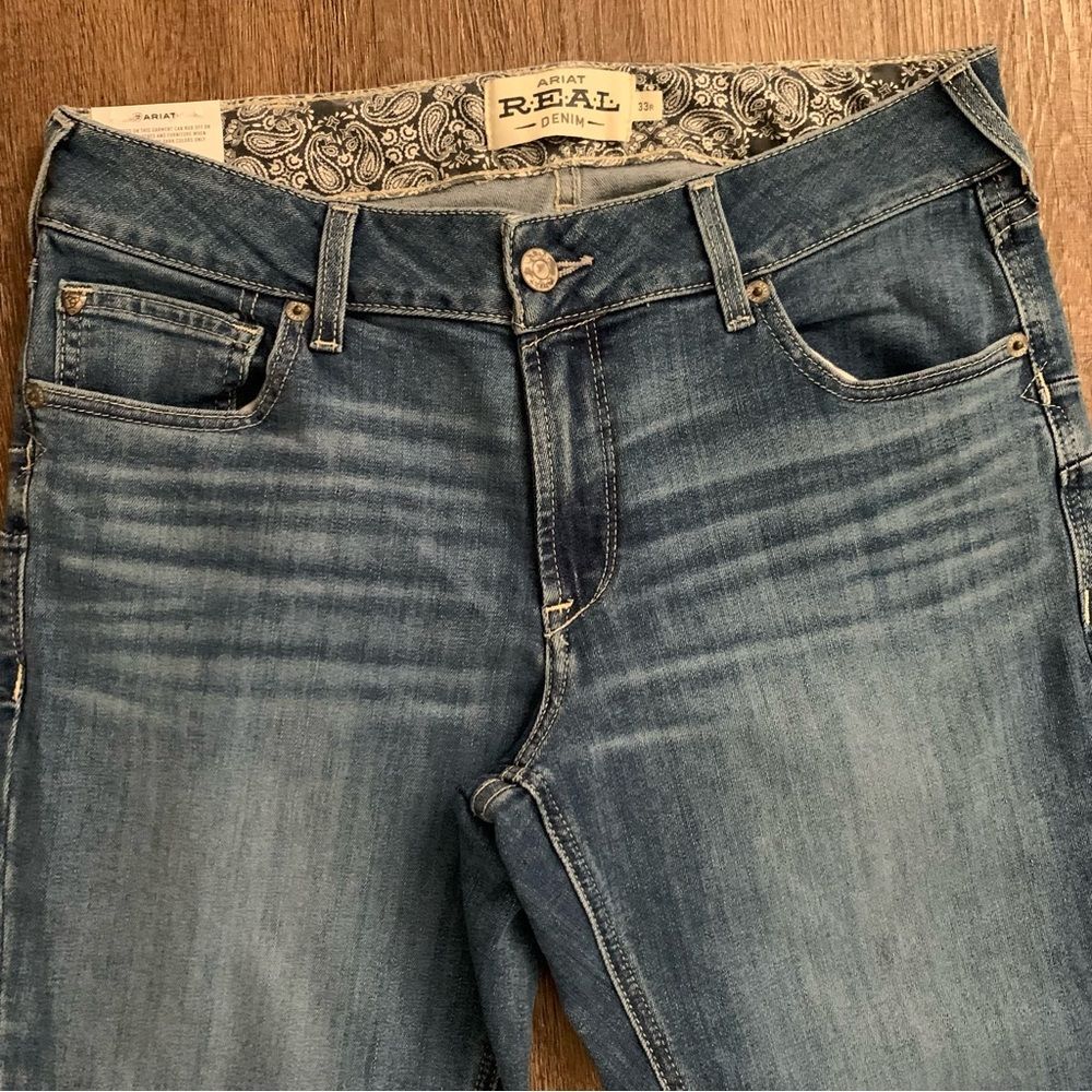 Ariat Real Denim Mid Rise Boot Cut Jeans Size 33 - Picture 3 of 10